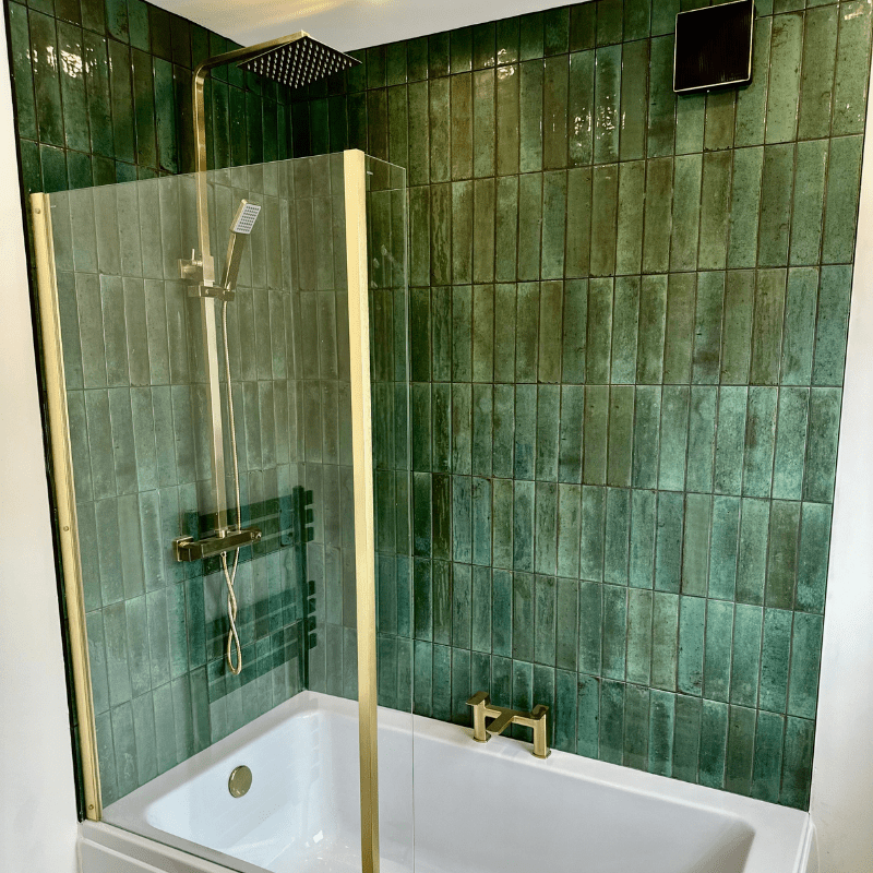 tiled shower cubicle